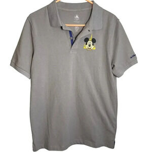 Disney 50th Anniversary Gray Short Sleeve Polo Shirt Men's Size Small